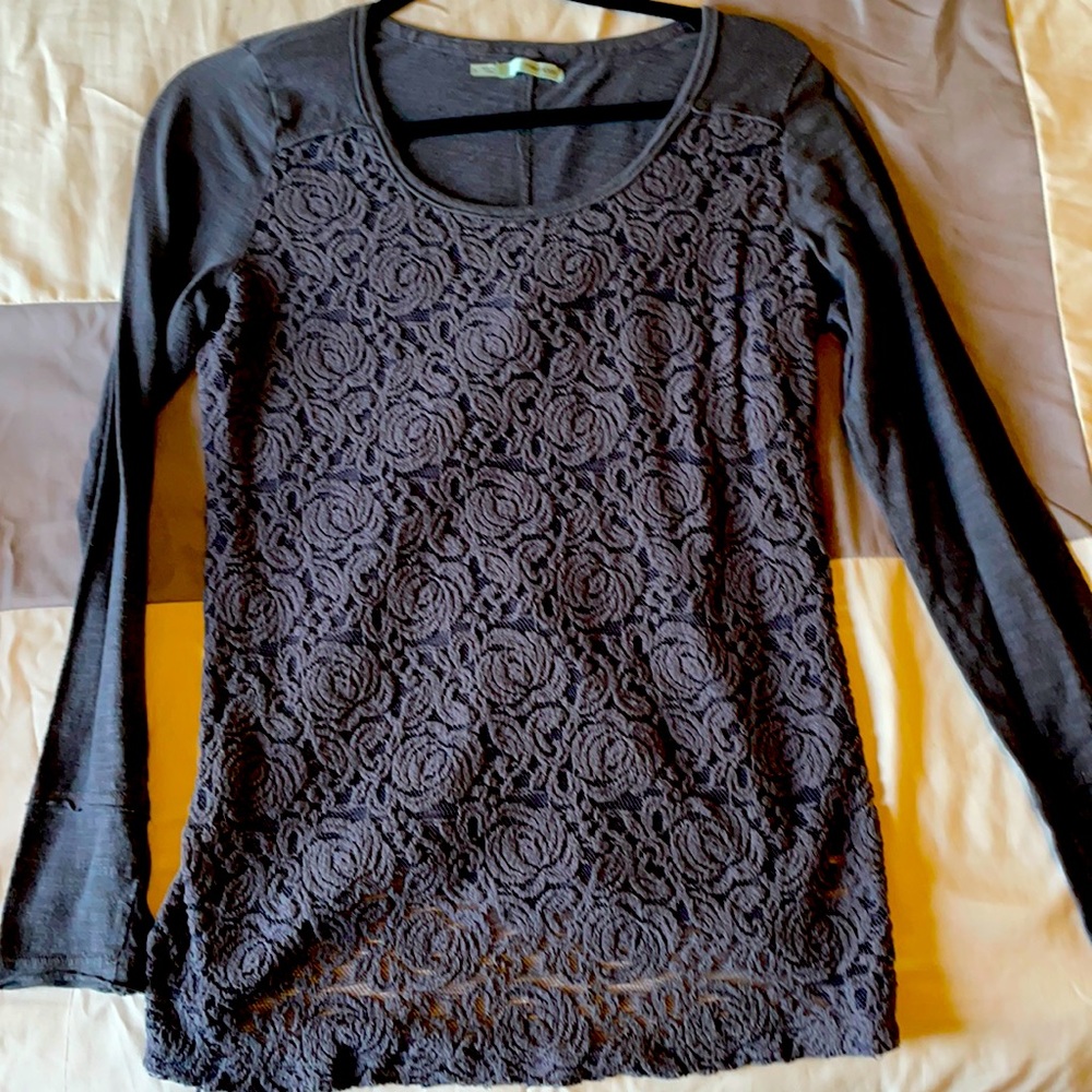 Sheer front Maurice’s grey long sleeve tee